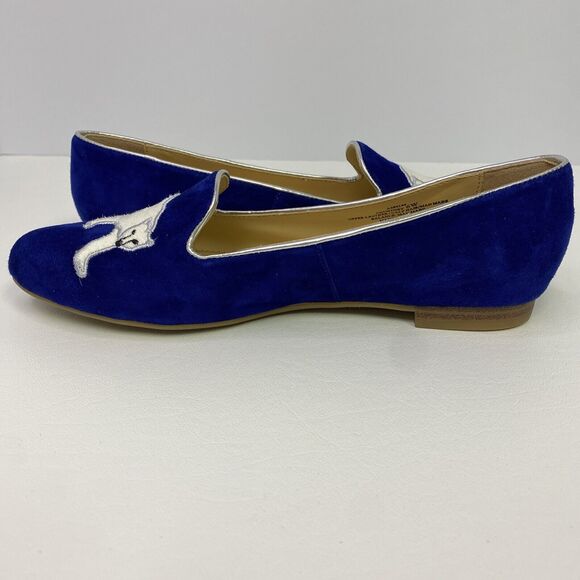 C Wonder Blue Suede Polar Bear Flats Size 6W - Picture 8 of 12